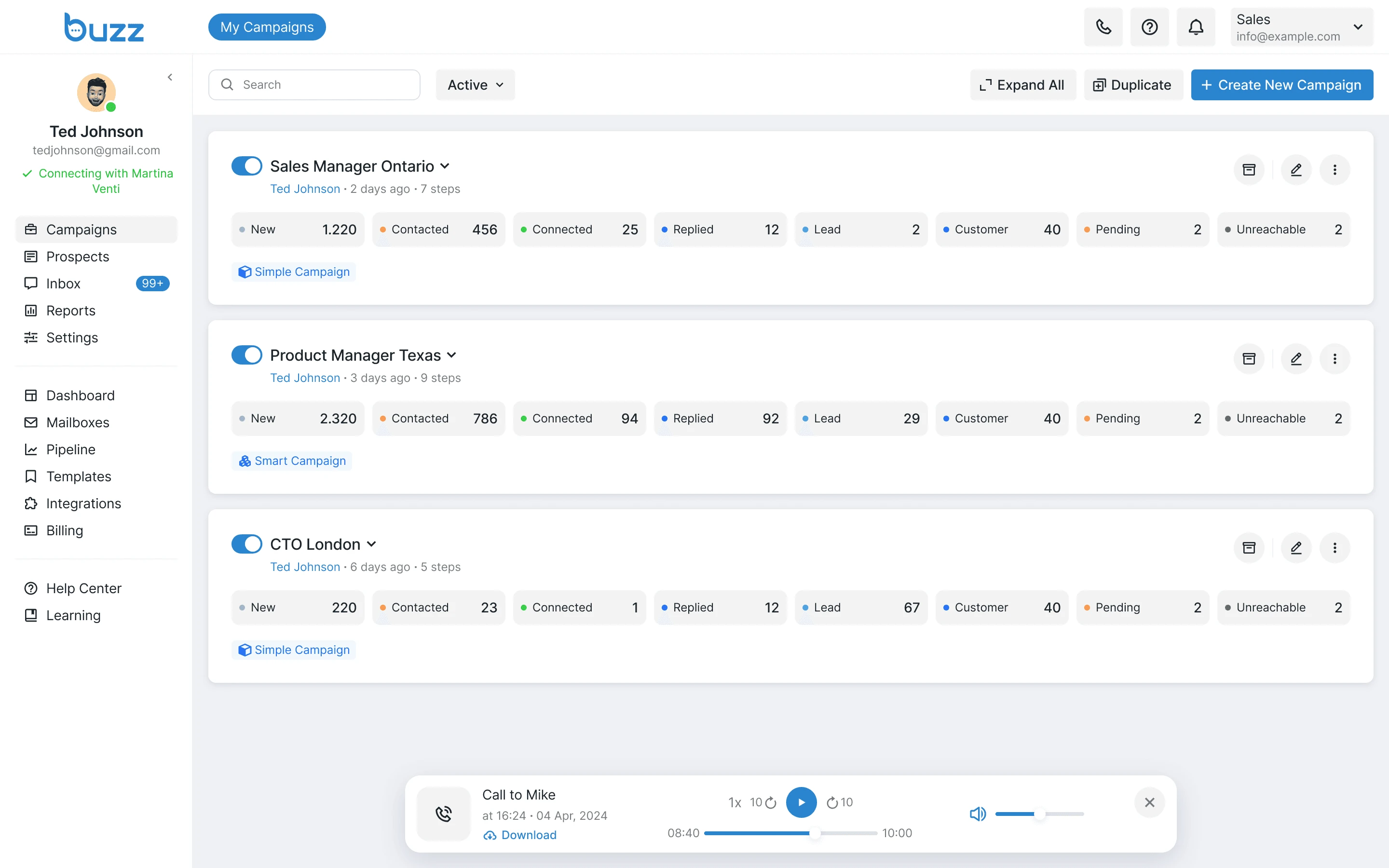 Call recording playback