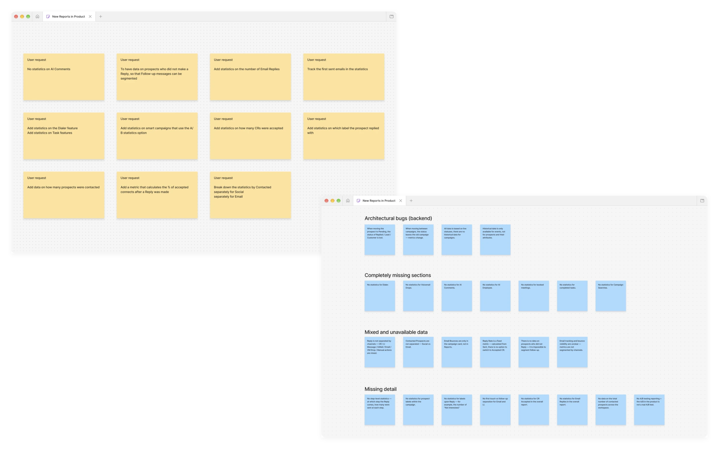 Pain points and feature requests about reports